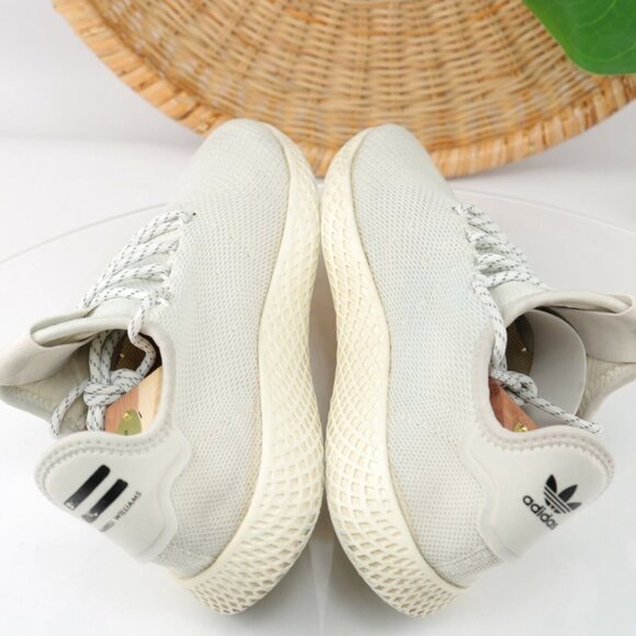 Adidas Originals Pharell Williams Mens Sneaker Size 8 Cream White Knit Shoe - Picture 9 of 12